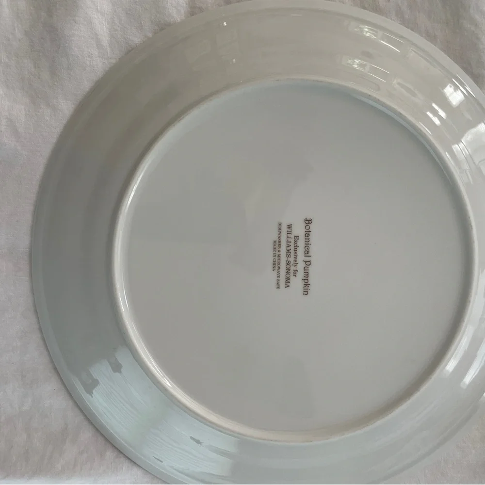 Williams Sonoma Botanical Pumpkin Dinner Plates 11” diameter (Set of 2)